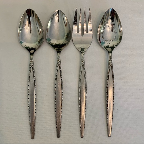 Oneida Community Venetia Stainless Flatware Serving Pieces Hostess Set Lot of 4 - Picture 1 of 9